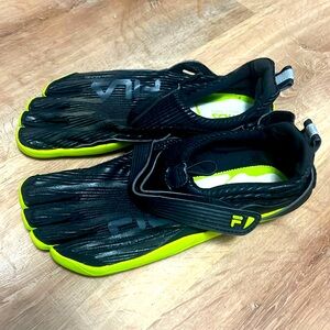 Fila men’s skeletoes black lime yellow shoes us size 10
